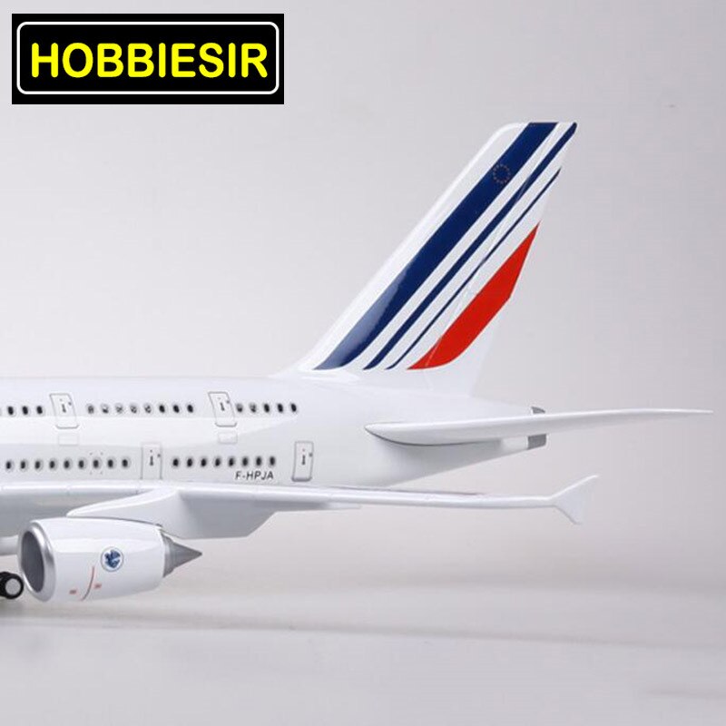 50.5CM 1/160 Scale Airbus A380 Airplane Air France Airline Model W LED Light & Wheel Diecast Plastic Resin Plane For Collection