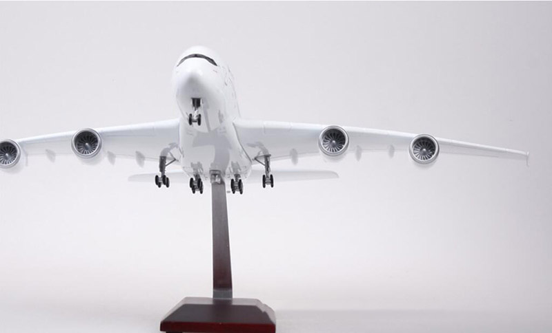 50.5CM 1/160 Scale Airbus A380 Airplane Air France Airline Model W LED Light & Wheel Diecast Plastic Resin Plane For Collection