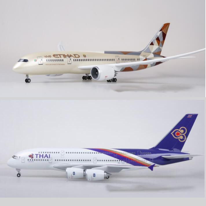 43-45.5CM Boeing 787 Airbus A380 Airplane Plastic Alloy Model Plane ETIHAD QANTAS AIRFRANCE LUFTHANSA ANA AIRLINES Toys