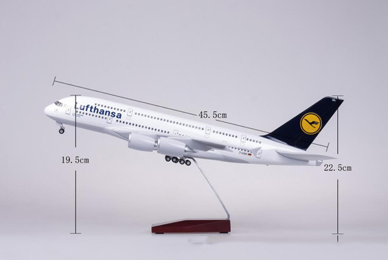 50.5CM Airplane Model 1/160 Scale Airbus 380 A380 Lufthansa Airline Base with light Wheel Diecast Plastic Resin Plane Collection 50.5CM Airplane Model 1/160 Scale Airbus 380 A380 Lufthansa Airline Base with light Wheel Diecast Plastic Resin Plane Collection