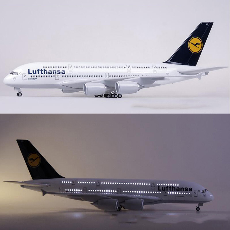 50.5CM Airplane Model 1/160 Scale Airbus 380 A380 Lufthansa Airline Base with light Wheel Diecast Plastic Resin Plane Collection 50.5CM Airplane Model 1/160 Scale Airbus 380 A380 Lufthansa Airline Base with light Wheel Diecast Plastic Resin Plane Collection