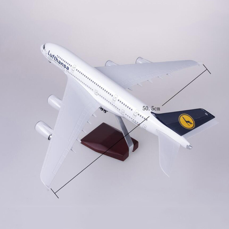 50.5CM Airplane Model 1/160 Scale Airbus 380 A380 Lufthansa Airline Base with light Wheel Diecast Plastic Resin Plane Collection 50.5CM Airplane Model 1/160 Scale Airbus 380 A380 Lufthansa Airline Base with light Wheel Diecast Plastic Resin Plane Collection