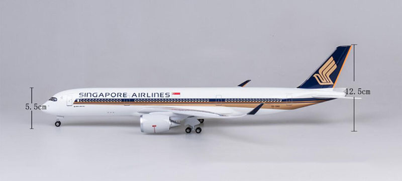 47CM 1/142 Scale Airbus A350 Singapore Airline Alloy Airplane Toys Model W Wheeled Diecast Plastic Plane Collection Decoration