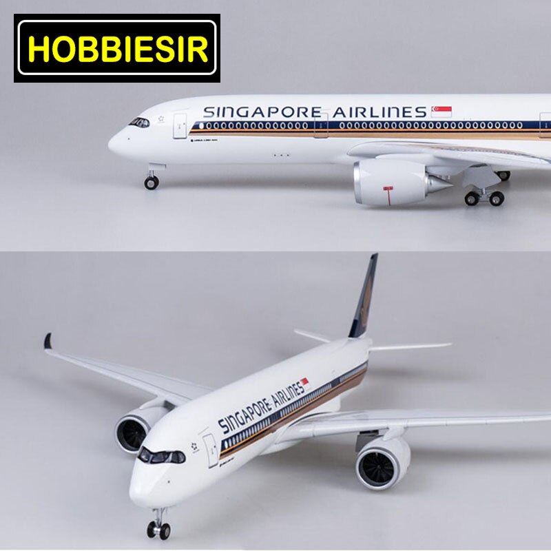 47CM 1/142 Scale Airbus A350 Singapore Airline Alloy Airplane Toys Model W Wheeled Diecast Plastic Plane Collection Decoration