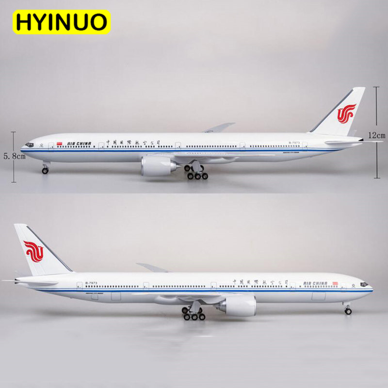 47CM Aircraft 1/157 Scale Simulation Boeing B777 Airplane Model Toys Air China Airlines W Light and Wheel Diecast Plastic Plane