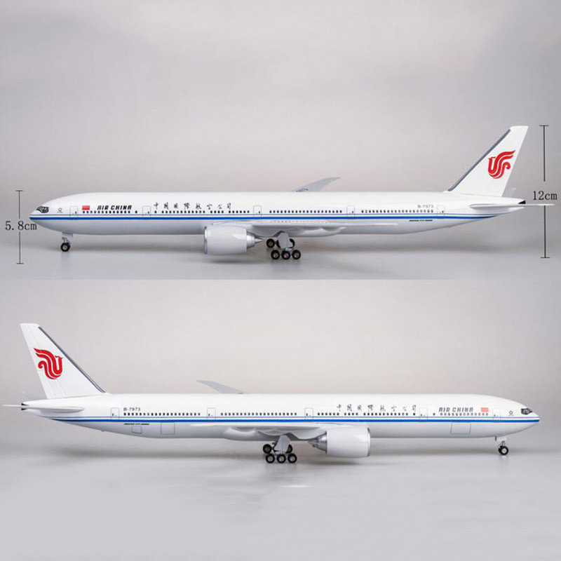 47CM Aircraft 1/157 Scale Simulation Boeing B777 Airplane Model Toys Air China Airlines W Light and Wheel Diecast Plastic Plane