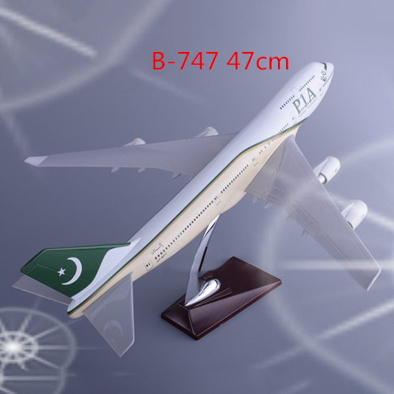 47CM 1/150 Scale PIA Pakistan Airway Aircraft Airplane Aviation Model Toys B747 Dream Liner Model Diecast Plastic Resin Plane
