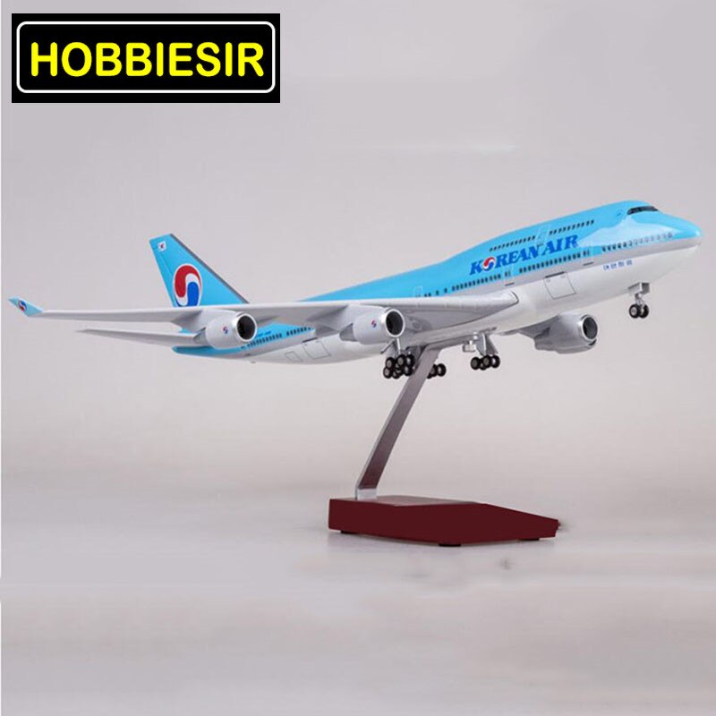 47CM Blue 1/150 Airplane Boeing B747 Aircraft Model Korean International Airline W Light &Wheel Diecast Plastic Plane Collection 47CM Blue 1/150 Airplane Boeing B747 Aircraft Model Korean International Airline W Light &Wheel Diecast Plastic Plane Collection