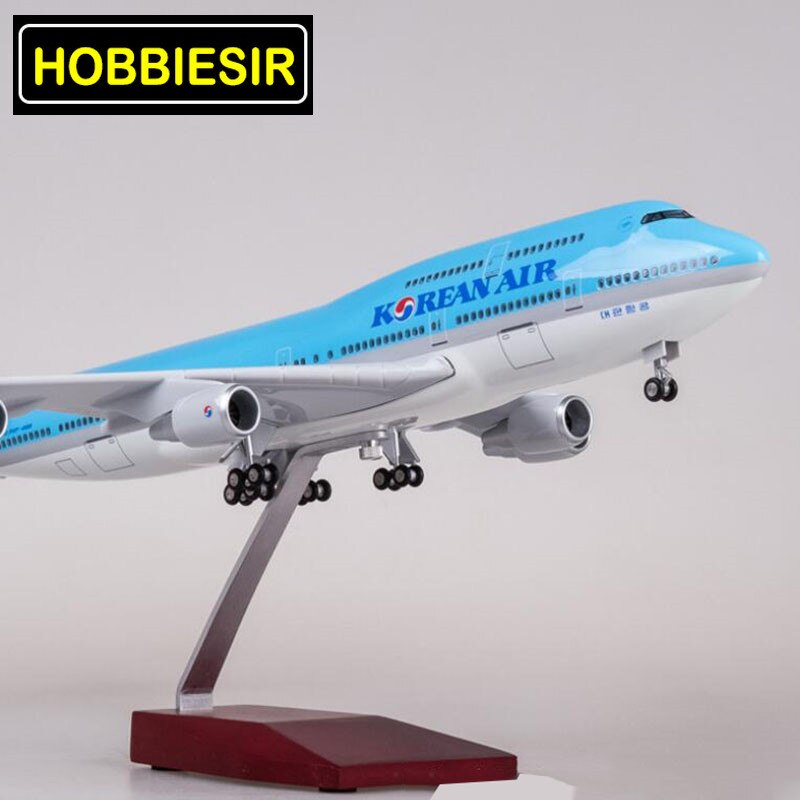 47CM Blue 1/150 Airplane Boeing B747 Aircraft Model Korean International Airline W Light &Wheel Diecast Plastic Plane Collection 47CM Blue 1/150 Airplane Boeing B747 Aircraft Model Korean International Airline W Light &Wheel Diecast Plastic Plane Collection