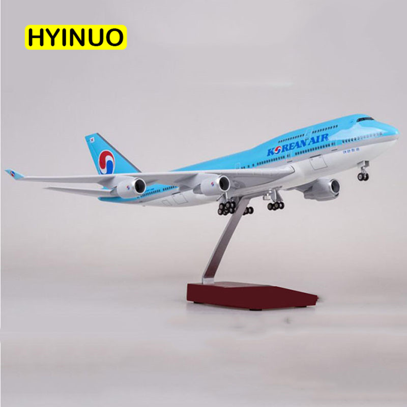 47CM Blue 1/150 Airplane Boeing B747 Aircraft Model Korean International Airline W Light &Wheel Diecast Plastic Plane Collection 47CM Blue 1/150 Airplane Boeing B747 Aircraft Model Korean International Airline W Light &Wheel Diecast Plastic Plane Collection