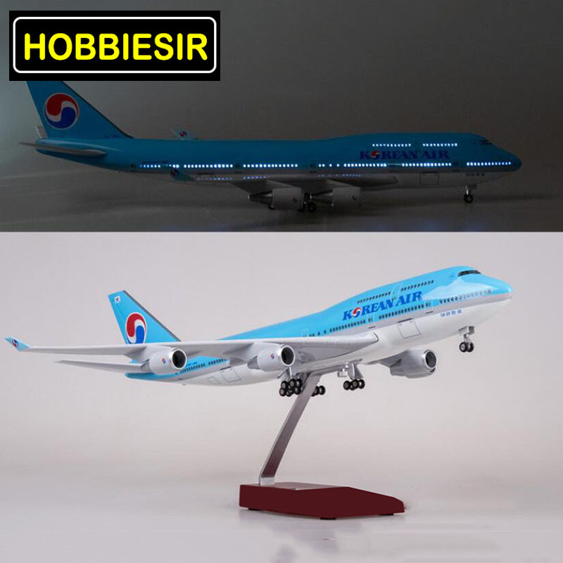 47CM Blue 1/150 Airplane Boeing B747 Aircraft Model Korean International Airline W Light &Wheel Diecast Plastic Plane Collection 47CM Blue 1/150 Airplane Boeing B747 Aircraft Model Korean International Airline W Light &Wheel Diecast Plastic Plane Collection