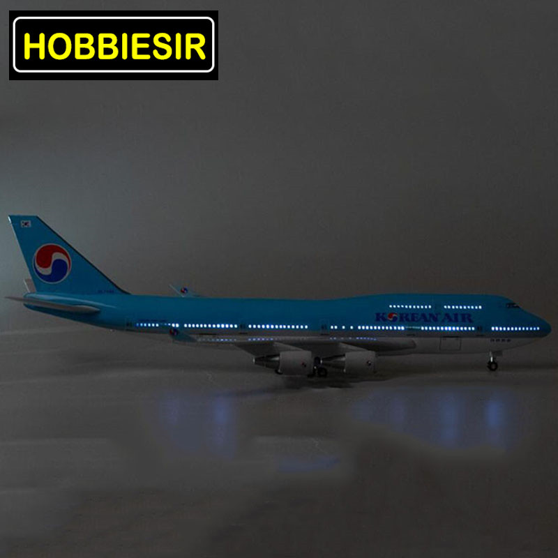 47CM Blue 1/150 Airplane Boeing B747 Aircraft Model Korean International Airline W Light &Wheel Diecast Plastic Plane Collection 47CM Blue 1/150 Airplane Boeing B747 Aircraft Model Korean International Airline W Light &Wheel Diecast Plastic Plane Collection