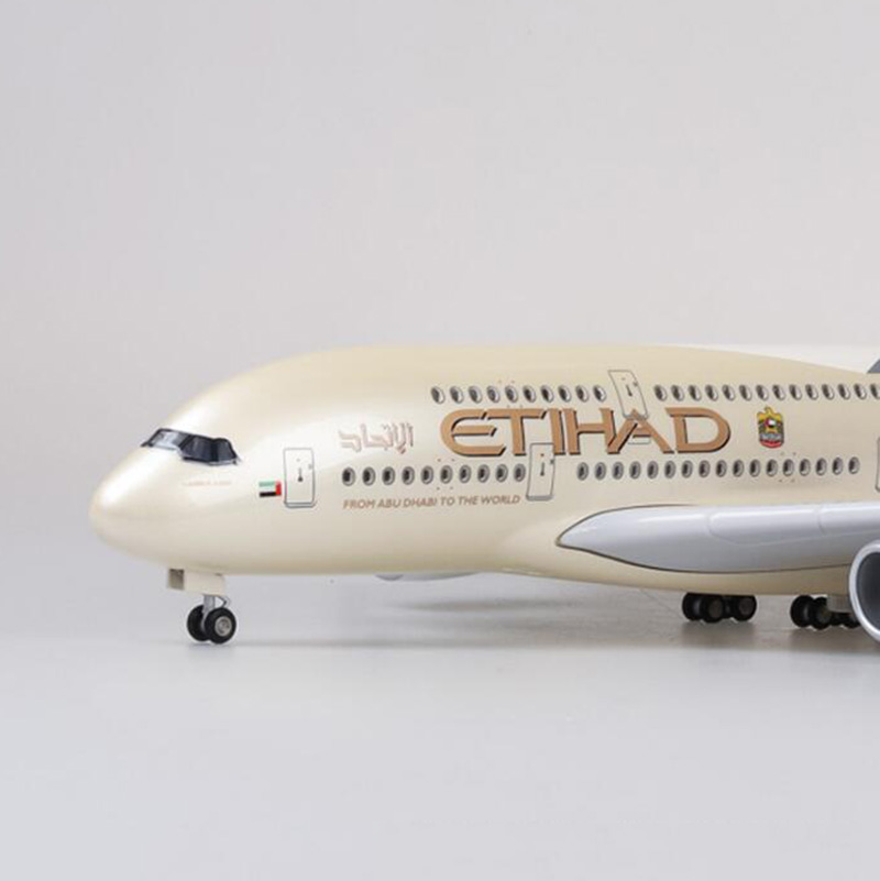 50.5CM Aircraft 1/160 Scale High imitation Airbus A380 ETIHAD Airline Model Pedestal Light&Wheel Diecast Plastic Plane Toys 50.5CM Aircraft 1/160 Scale High imitation Airbus A380 ETIHAD Airline Model Pedestal Light&Wheel Diecast Plastic Plane Toys