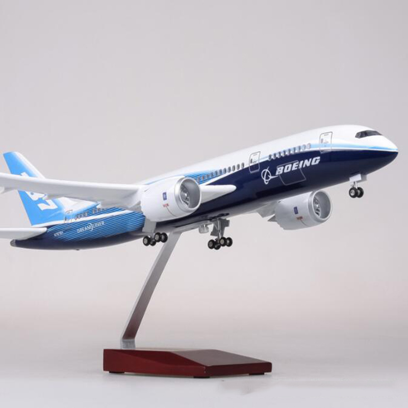 1/130 Scale 47CM Airplane Boeing B787 Model Toys Dreamliner Aircraft Base with light Wheel Diecast Plastic Resin Alloy Plane