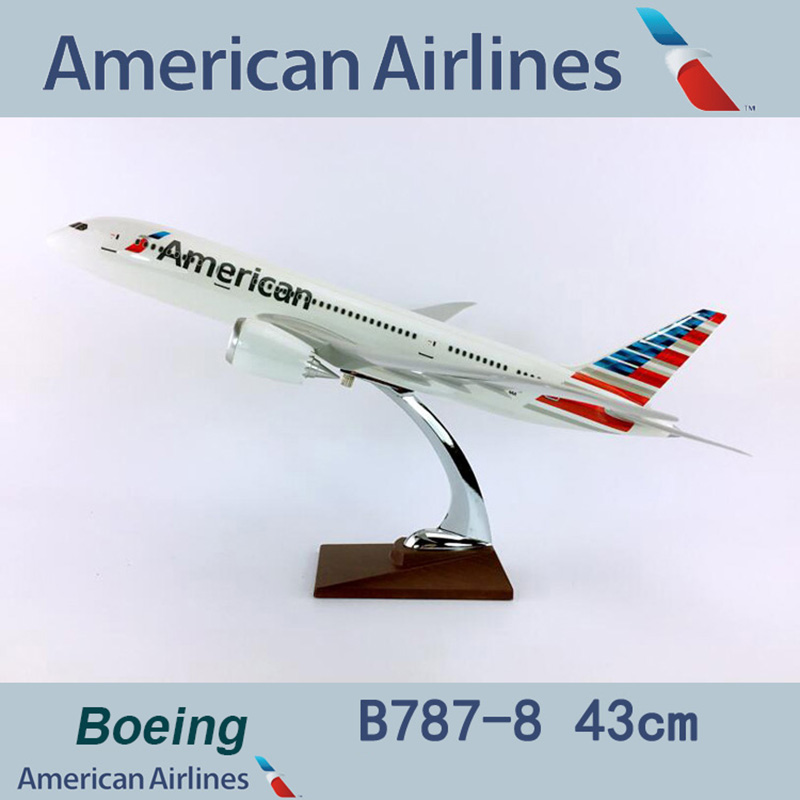 43cm US airplane toys 1/150 scale Boeing B787 Business airliner Dreamliner aircraft model with base diecast plastic alloy plane