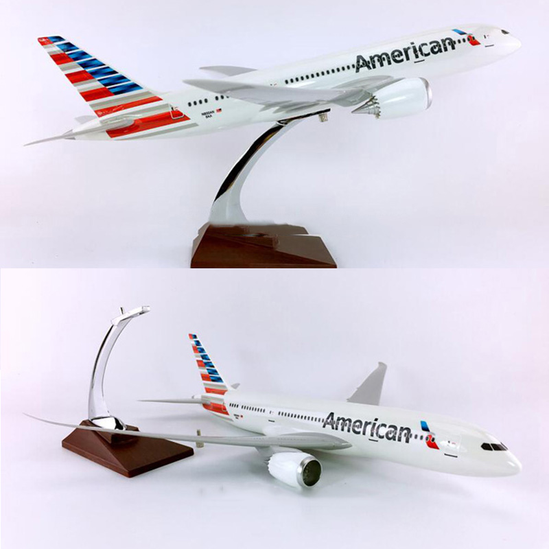 43cm US airplane toys 1/150 scale Boeing B787 Business airliner Dreamliner aircraft model with base diecast plastic alloy plane