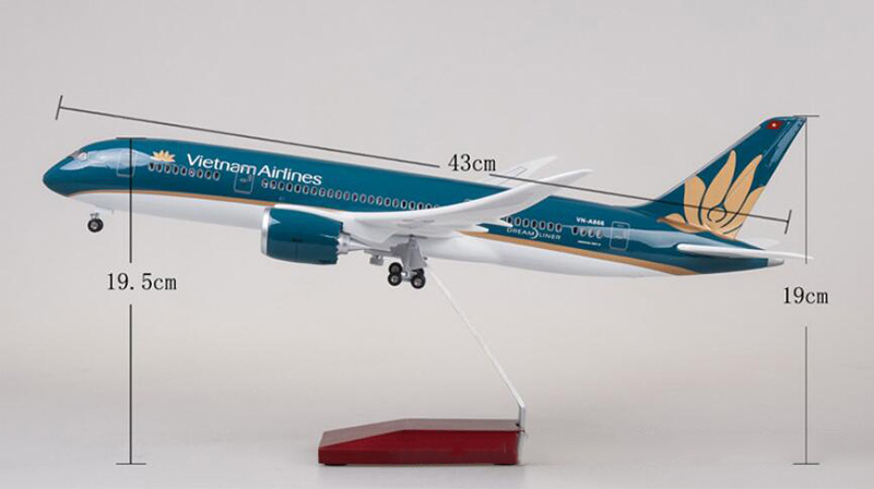 1/130 Scale 47cm Simulation Boeing B787 Alloy Airplane Model Toys Vietnam Airlines Aircraft W Light&Wheels Diecast Plastic Plane 1/130 Scale 47cm Simulation Boeing B787 Alloy Airplane Model Toys Vietnam Airlines Aircraft W Light&Wheels Diecast Plastic Plane