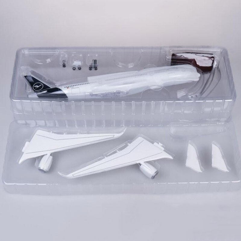 47CM 1/142 Lufthansa Airline Model Airplane Airbus A350 Aircraft W LED Light & Wheel Diecast Plastic Resin Plane Collection