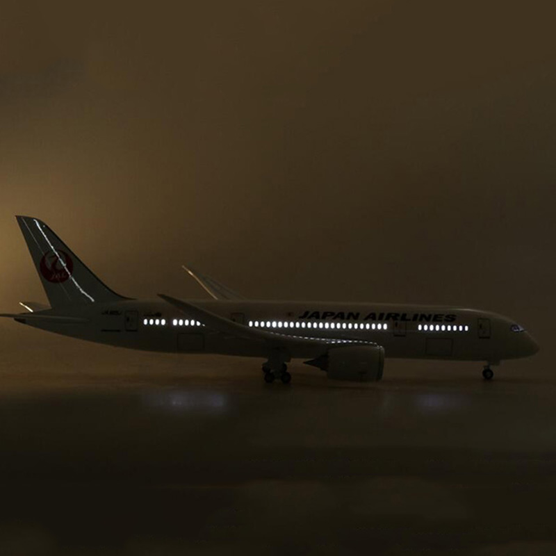 47cm 1/130 High imitation B787 Alloy Airplane Model Airlines Aircraft Pedestal Wheels Diecast Plastic Plane Toy