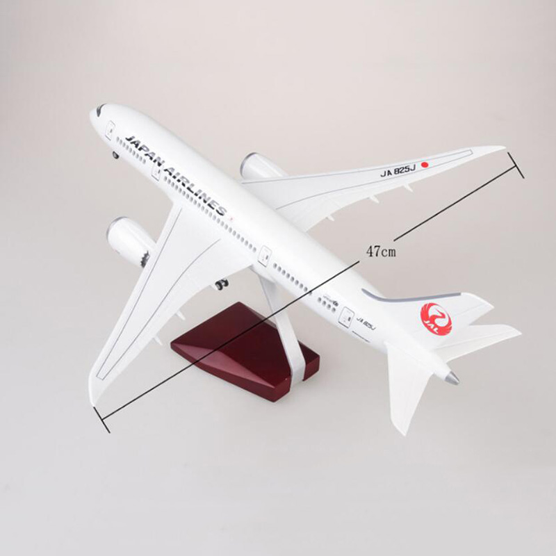 47cm 1/130 High imitation B787 Alloy Airplane Model Airlines Aircraft Pedestal Wheels Diecast Plastic Plane Toy