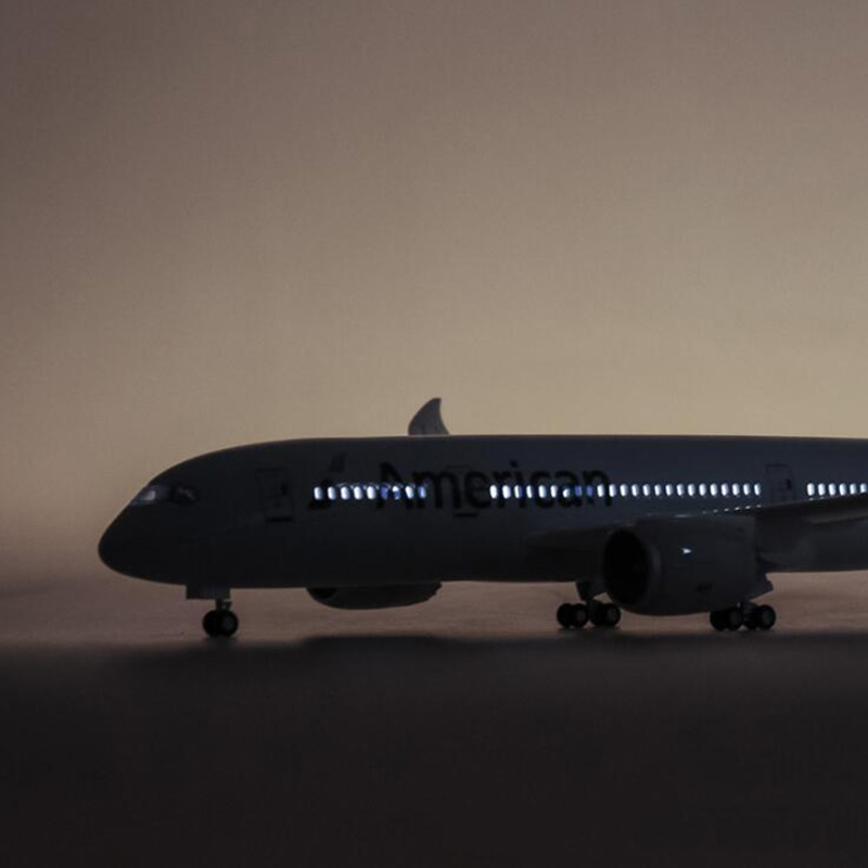 47cm 1/130 Airplane Boeing B787 Alloy Aircraft Model Dreamliner Air American Airlines W Light&Wheels Diecast Plastic Plane Toys