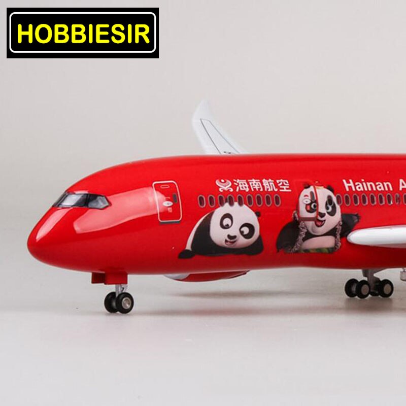 43CM 1/130 Boeing B787 Plane China Hainan Airline Aircraft Model Toy W Light&Wheel Diecast Plastic Resin Airplane Collection