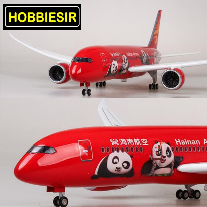 43CM 1/130 Boeing B787 Plane China Hainan Airline Aircraft Model Toy W Light&Wheel Diecast Plastic Resin Airplane Collection