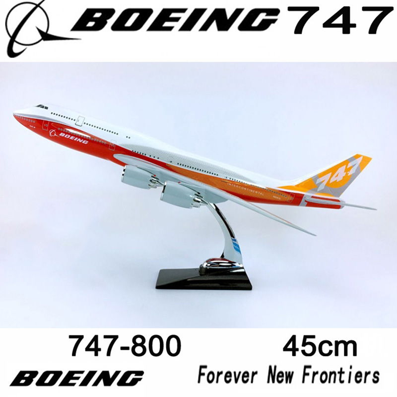 45cm 1/150 scale Boeing B747-800 model aircraft diecast plastic alloy airplane with base collection plane display toy Gift