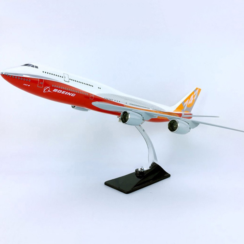 45cm 1/150 scale Boeing B747-800 model aircraft diecast plastic alloy airplane with base collection plane display toy Gift
