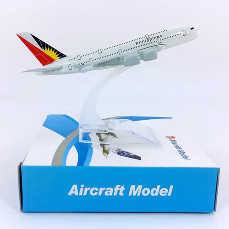 14CM Diecast Aircraft 1:400 Airbus A380-800 model Philippine airplane landing gear alloy airplane collectible display Child gift