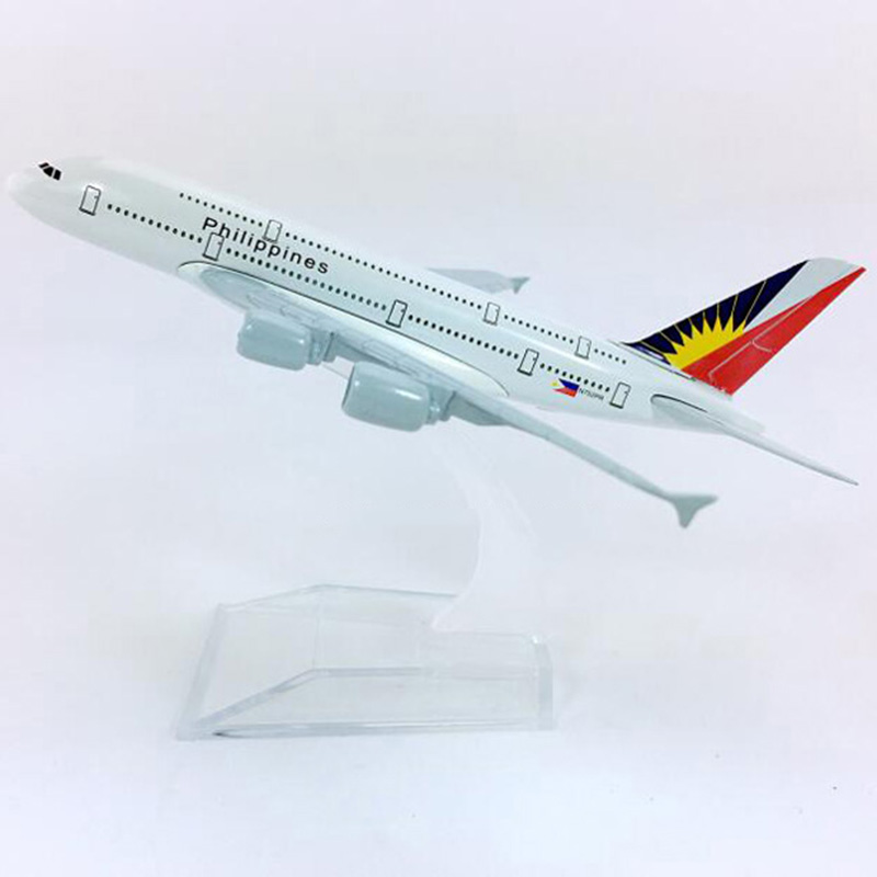 14CM Diecast Aircraft 1:400 Airbus A380-800 model Philippine airplane landing gear alloy airplane collectible display Child gift