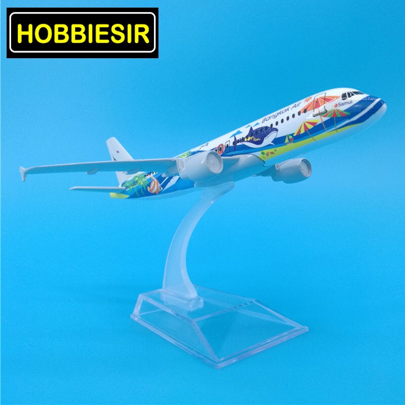 16CM Plane 1:400 landing gear Aircraft Airbus A320-200 model Thailand Bankok Fish airlines W base alloy airplane collectible Toy
