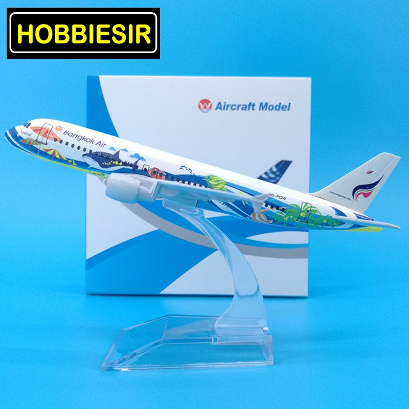 16CM Plane 1:400 landing gear Aircraft Airbus A320-200 model Thailand Bankok Fish airlines W base alloy airplane collectible Toy