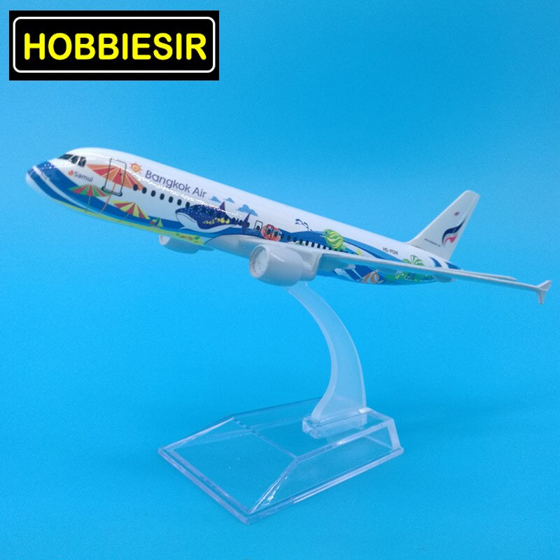 16CM Plane 1:400 landing gear Aircraft Airbus A320-200 model Thailand Bankok Fish airlines W base alloy airplane collectible Toy
