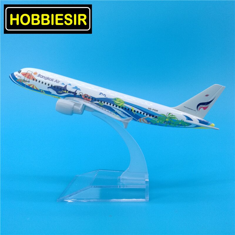 16CM Plane 1:400 landing gear Aircraft Airbus A320-200 model Thailand Bankok Fish airlines W base alloy airplane collectible Toy