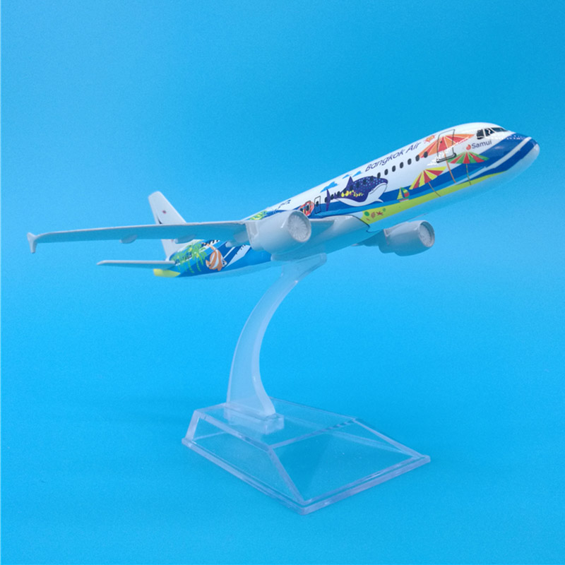 16CM Plane 1:400 landing gear Aircraft Airbus A320-200 model Thailand Bankok Fish airlines W base alloy airplane collectible Toy