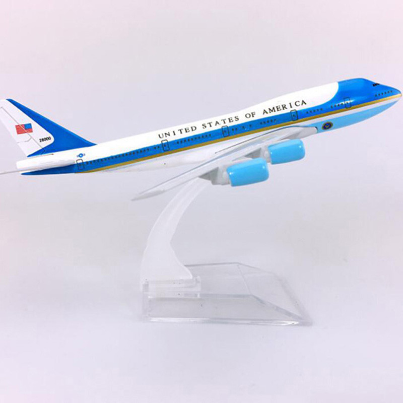 16CM Alloy airplane 1:400 Scale Boeing B747-300 model Air Force One landing gear with base alloy aircraft collectible displayToy