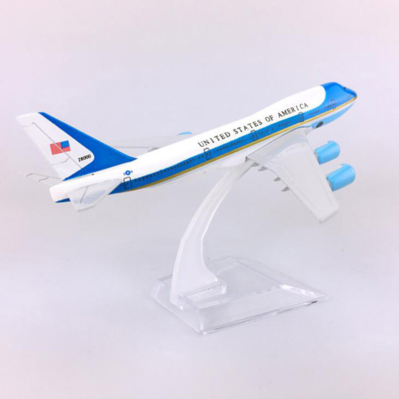 16CM Alloy airplane 1:400 Scale Boeing B747-300 model Air Force One landing gear with base alloy aircraft collectible displayToy