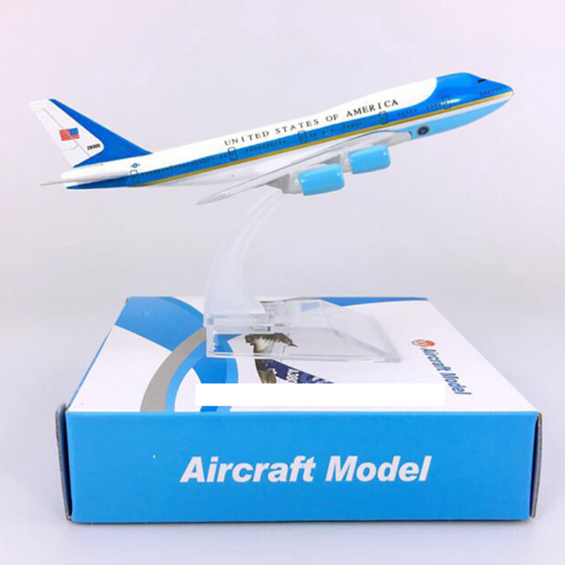 16CM Alloy airplane 1:400 Scale Boeing B747-300 model Air Force One landing gear with base alloy aircraft collectible displayToy