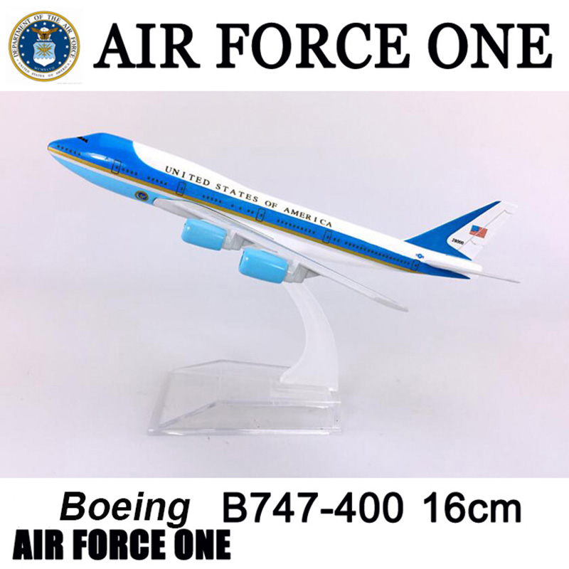 16CM Alloy airplane 1:400 Scale Boeing B747-300 model Air Force One landing gear with base alloy aircraft collectible displayToy