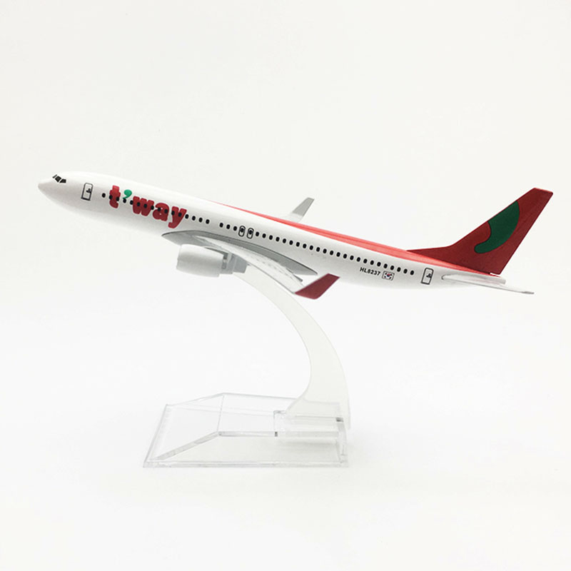 16CM 1/400 SCALE Boeing B737 Korea t'way airline airplane model toys aircraft diecast plastic alloy plane gifts for kids