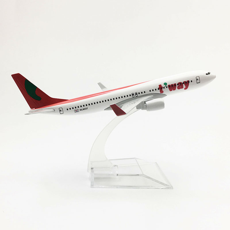 16CM 1/400 SCALE Boeing B737 Korea t'way airline airplane model toys aircraft diecast plastic alloy plane gifts for kids
