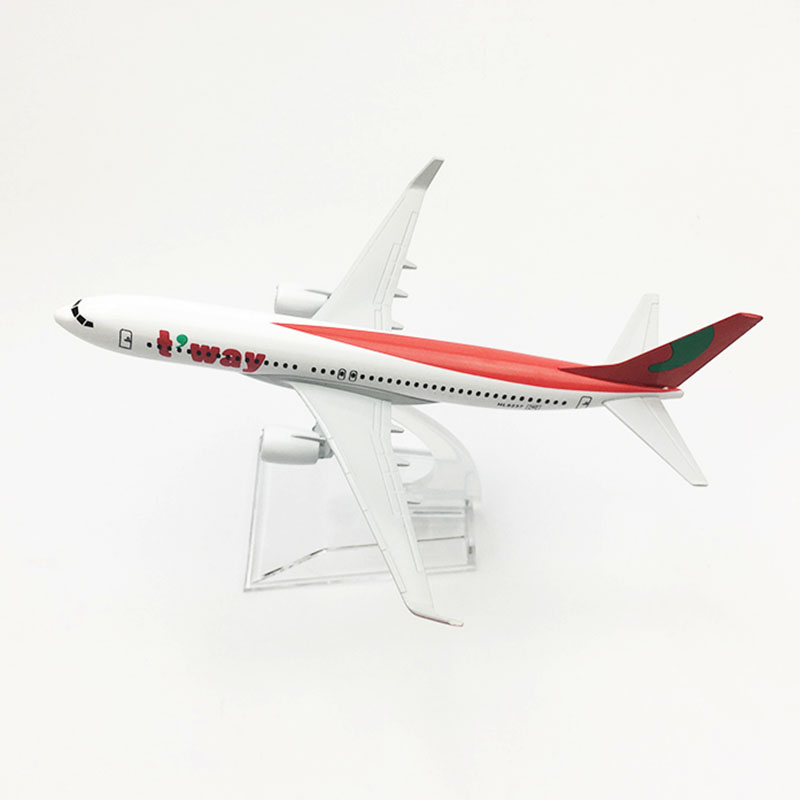 16CM 1/400 SCALE Boeing B737 Korea t'way airline airplane model toys aircraft diecast plastic alloy plane gifts for kids