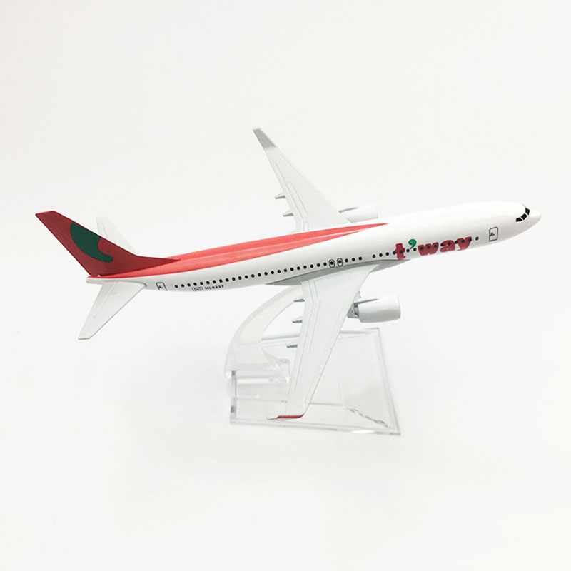 16CM 1/400 SCALE Boeing B737 Korea t'way airline airplane model toys aircraft diecast plastic alloy plane gifts for kids