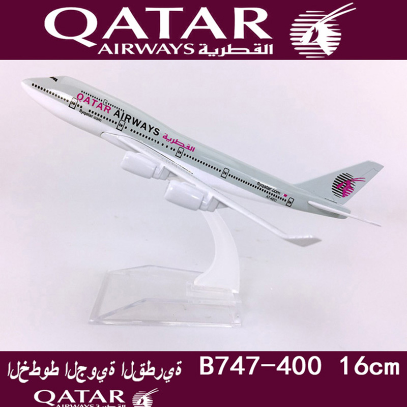 16CM Static Aircraft 1:400 Boeing B747-400 model Air QATAR Airways with base alloy airplane collectible plane display toy Gift