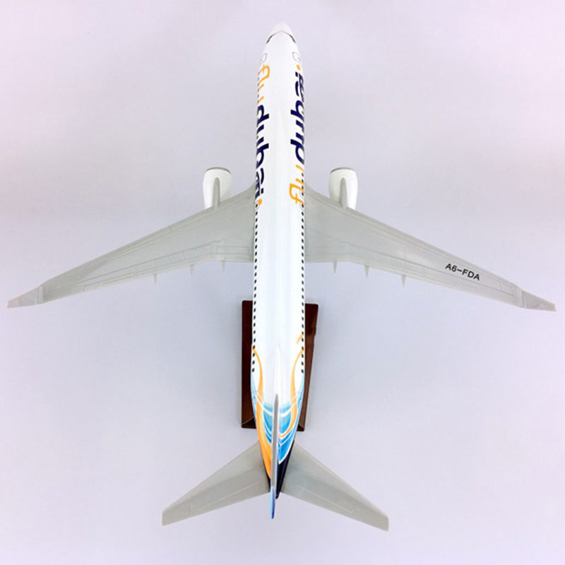 40CM airlines Aircraft 1/111 Scale FLY DUBAI Boeing B737-800 airplane Aviation airplane toys diecast plastic plane gifts kids