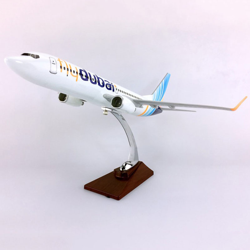 40CM airlines Aircraft 1/111 Scale FLY DUBAI Boeing B737-800 airplane Aviation airplane toys diecast plastic plane gifts kids