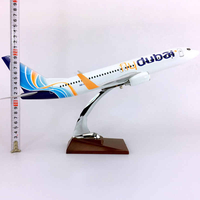 40CM airlines Aircraft 1/111 Scale FLY DUBAI Boeing B737-800 airplane Aviation airplane toys diecast plastic plane gifts kids
