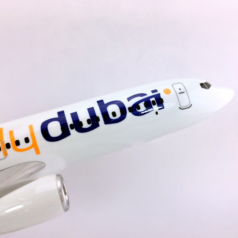 40CM airlines Aircraft 1/111 Scale FLY DUBAI Boeing B737-800 airplane Aviation airplane toys diecast plastic plane gifts kids