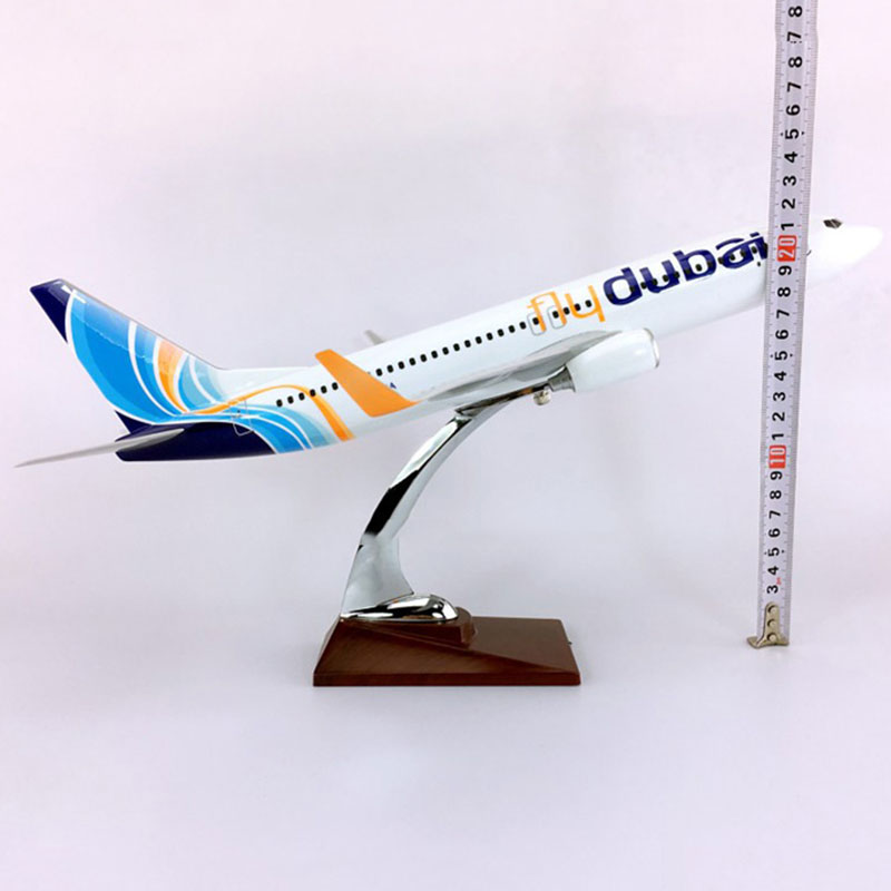 40CM airlines Aircraft 1/111 Scale FLY DUBAI Boeing B737-800 airplane Aviation airplane toys diecast plastic plane gifts kids